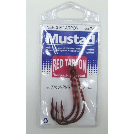 Mustad Pre-Pack Needle Tarpon Hook 3 Mustad Pre-Pack Needle Tarpon Hook
